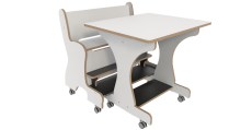 Hoogzit tafel L75 x B64 cm wit met bank Tangara Groothandel voor de Kinderopvang Kinderdagverblijfinrichting2